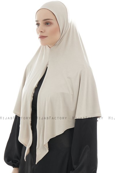 Ajda – Helltaupe Hijab Mit Reißverschluss