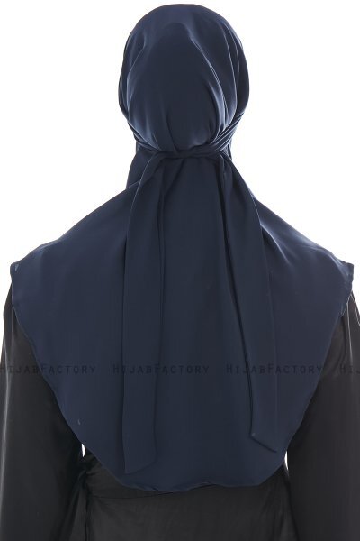 Ebrar - Navy Blau Crepe Chiffon Al Amira Hijab