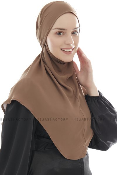 Ebrar - Braun Crepe Chiffon Al Amira Hijab