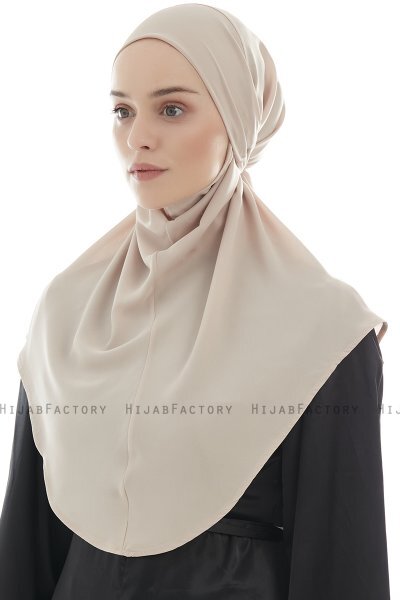 Ebrar - Helltaupe Crepe Chiffon Al Amira Hijab
