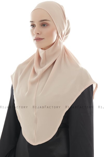Ebrar - Beige Crepe Chiffon Al Amira Hijab