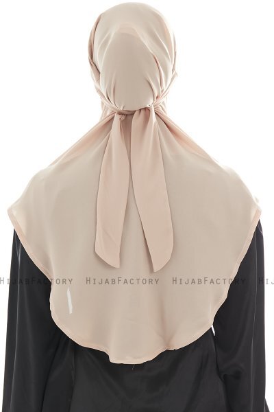 Ebrar - Beige Crepe Chiffon Al Amira Hijab