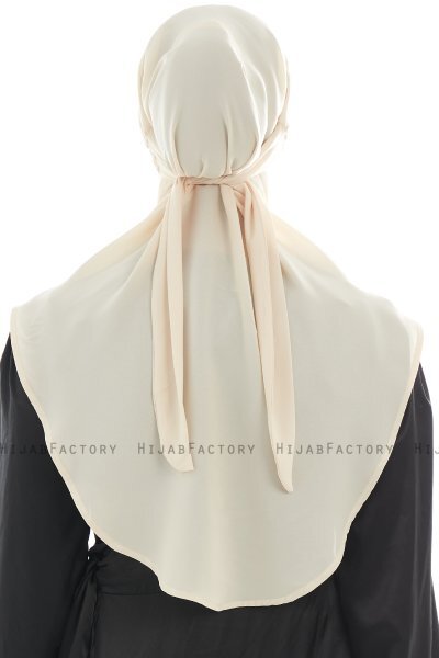 Ebrar - Leichte Beige Crepe Chiffon Al Amira Hijab