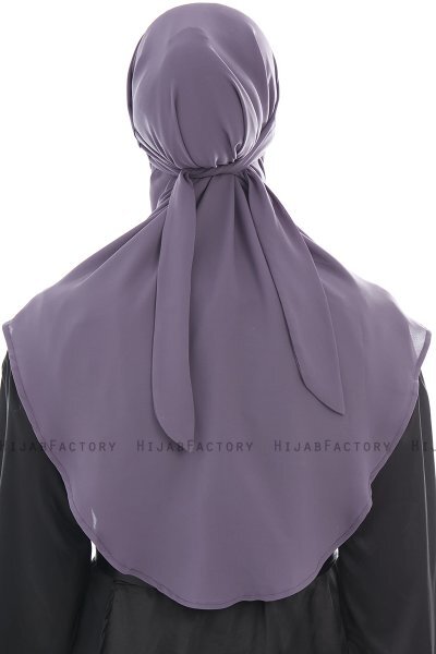 Ebrar - Dunkelviolett Crepe Chiffon Al Amira Hijab