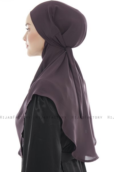 Ebrar - Lila Crepe Chiffon Al Amira Hijab