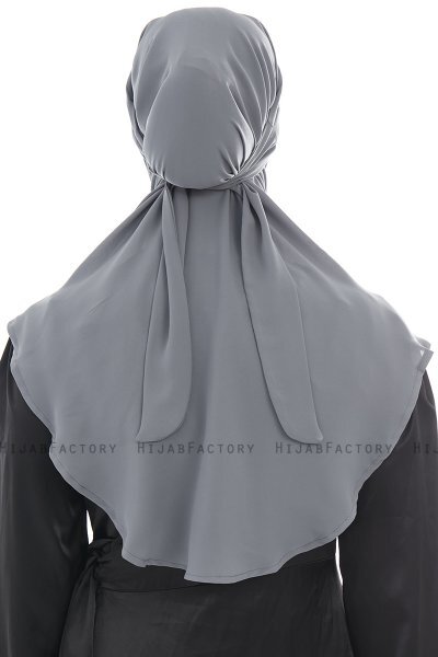 Ebrar - Dunkelgrau Crepe Chiffon Al Amira Hijab