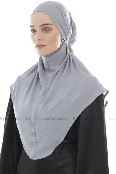 Ebrar - Hellgrau Crepe Chiffon Al Amira Hijab