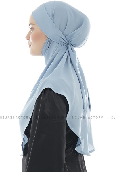 Ebrar - Hellblau Crepe Chiffon Al Amira Hijab