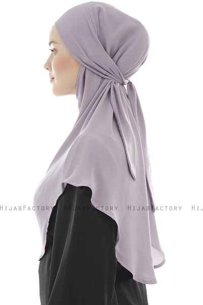 Ebrar - Steingrau Crepe Chiffon Al Amira Hijab