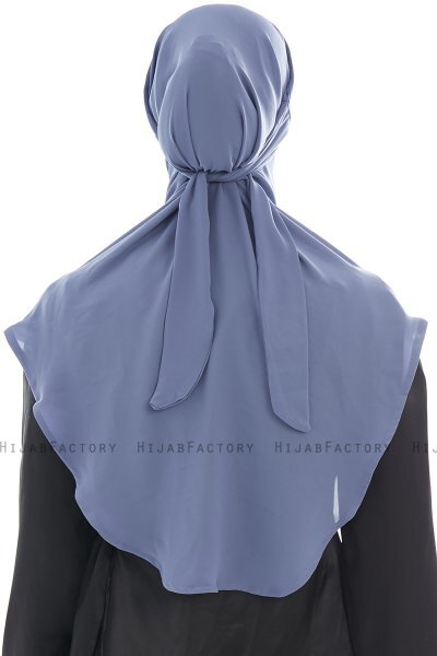 Ebrar - Indigo Crepe Chiffon Al Amira Hijab
