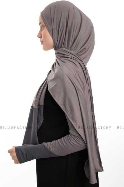 Azize - Dunkelgrau Pro Scarf Sport Hijab Set