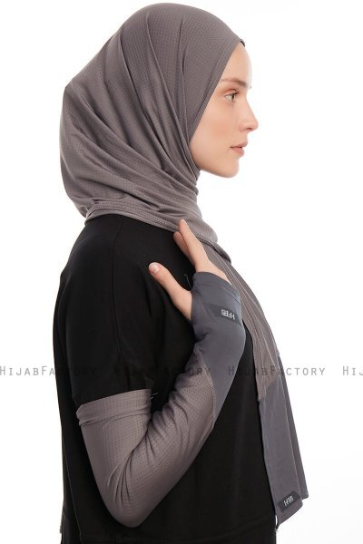 Azize - Dunkelgrau Pro Scarf Sport Hijab Set