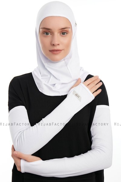 Bayda - Weiß Pro Sport Hijab Set