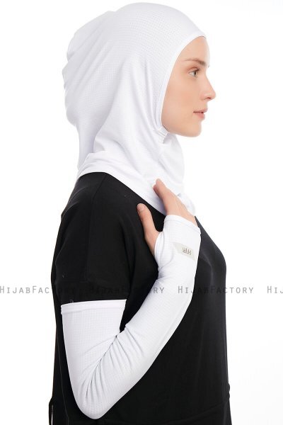 Bayda - Weiß Pro Sport Hijab Set