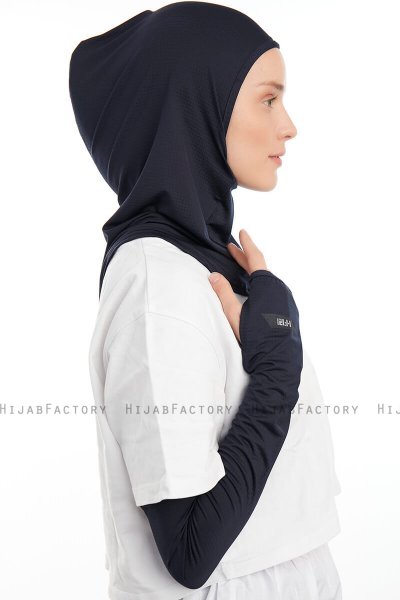 Bayda - Navy Blau Pro Sport Hijab Set