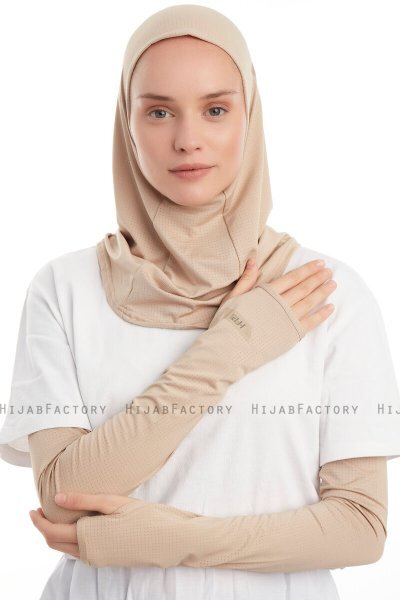 Bayda - Helltaupe Pro Sport Hijab Set