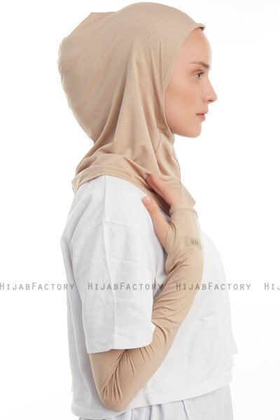 Bayda - Helltaupe Pro Sport Hijab Set