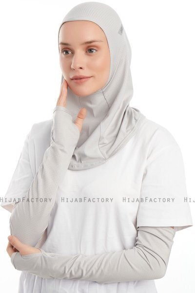 Bayda - Hellgrau Pro Sport Hijab Set