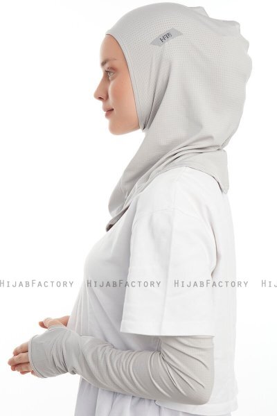 Bayda - Hellgrau Pro Sport Hijab Set