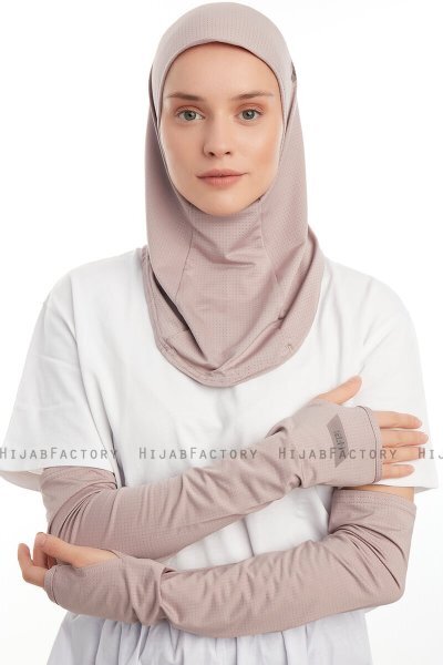 Bayda - Steingrau Pro Sport Hijab Set