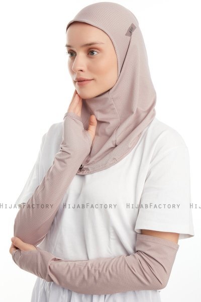 Bayda - Steingrau Pro Sport Hijab Set