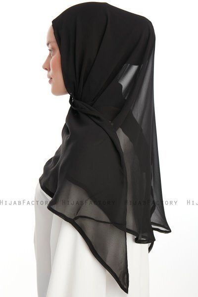 Eylem - Schwarz One Piece Chiffon Hijab