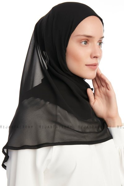 Eylem - Schwarz One Piece Chiffon Hijab
