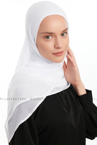 Eylem - Weiß One Piece Chiffon Hijab