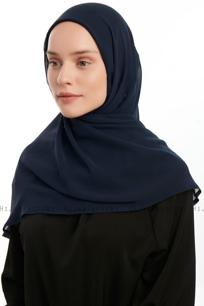 Eylem - Navy Blau One Piece Chiffon Hijab