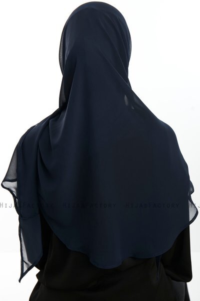 Eylem - Navy Blau One Piece Chiffon Hijab