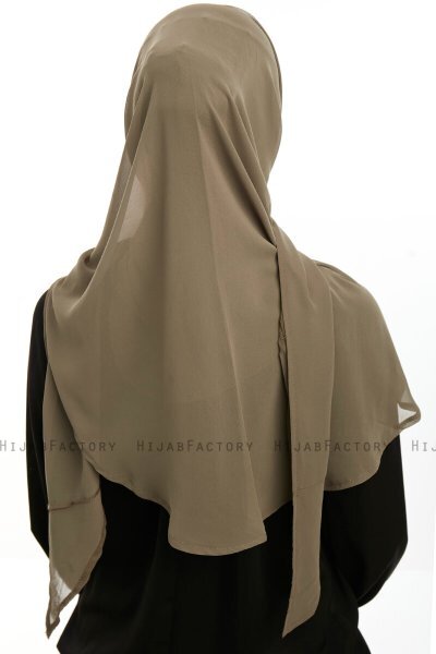 Eylem - Olivgrün One Piece Chiffon Hijab