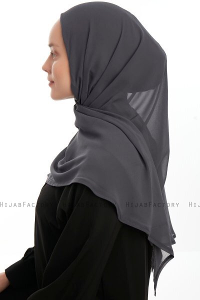 Eylem - Anthrazit One Piece Chiffon Hijab