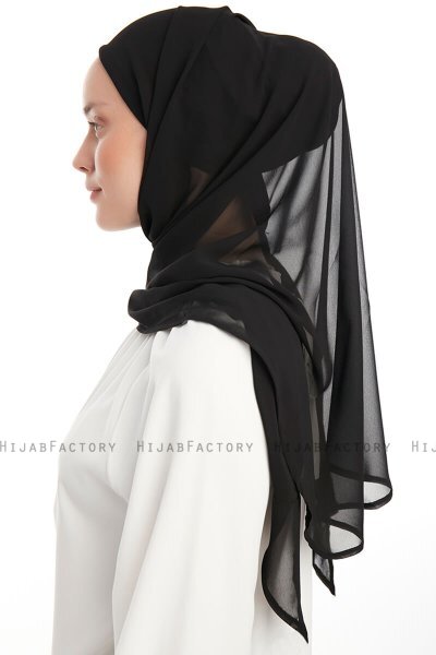 Sahar - Schwarz One Piece Chiffon Hijab