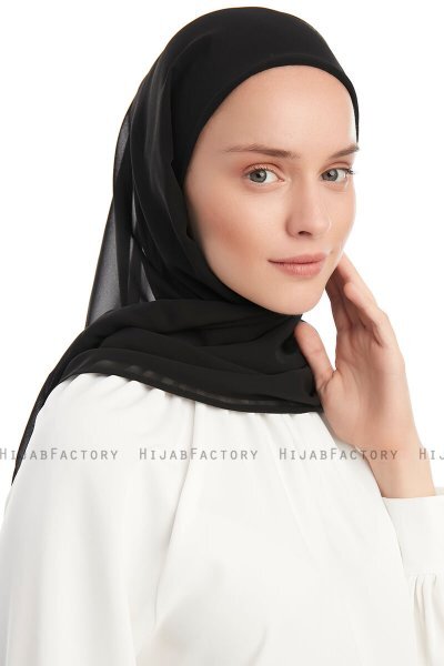 Sahar - Schwarz One Piece Chiffon Hijab