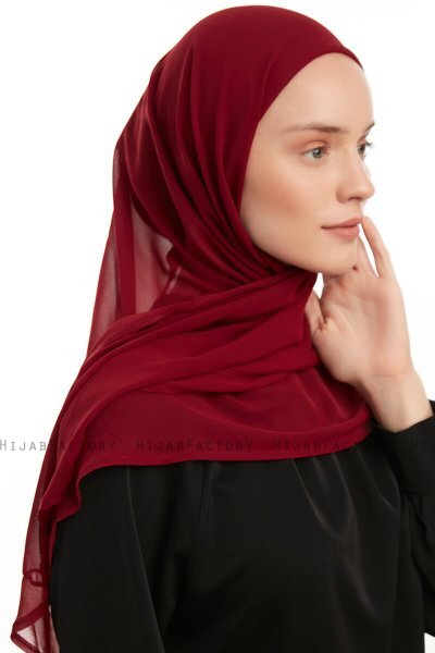 Sahar - Bordeaux One Piece Chiffon Hijab