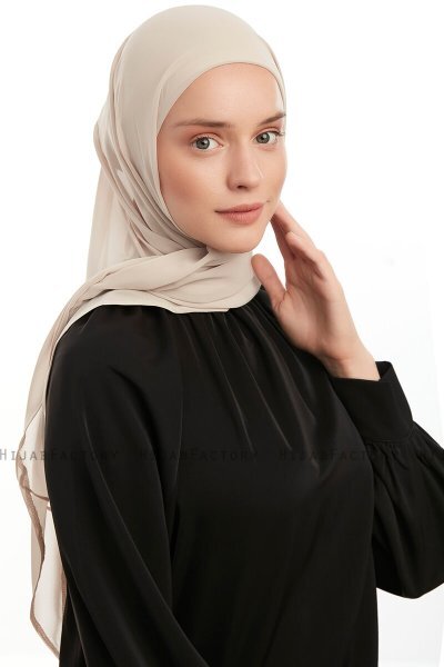 Sahar - Leichte Beige One Piece Chiffon Hijab