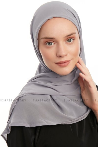 Sahar - Dunkelgrau One Piece Chiffon Hijab