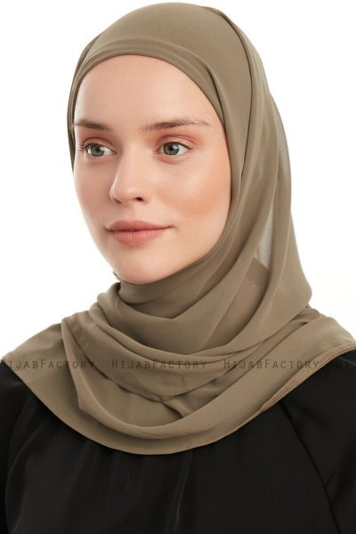 Sahar - Olivgrün One Piece Chiffon Hijab