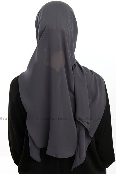 Sahar - Anthrazit One Piece Chiffon Hijab