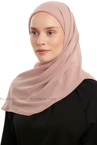 Sahar - Leichte Lachsfarbe One Piece Chiffon Hijab