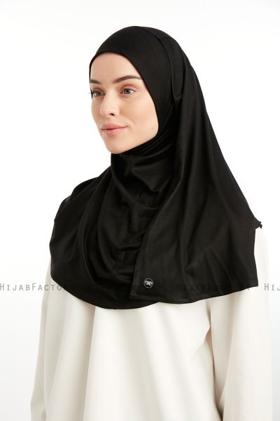 Feriha - Schwarz Viskose Turban Hijab