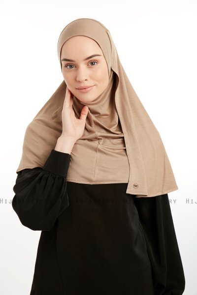 Feriha - Dunkeltaupe Viskose Turban Hijab