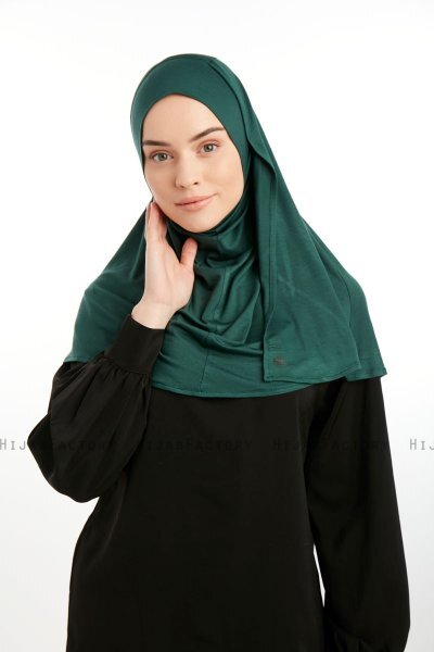 Feriha - Dunkelgrün Viskose Turban Hijab