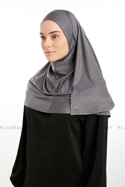 Feriha - Dunkelgrau Viskose Turban Hijab