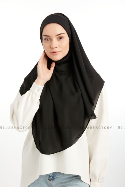 Bengi - Schwarz Micro Krep Turban Hijab