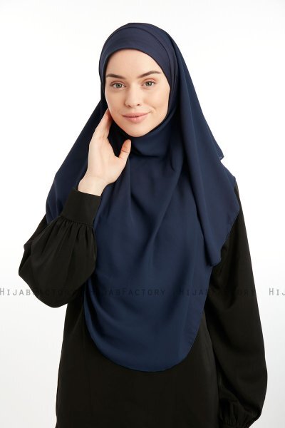 Bengi - Navy Blau Micro Krep Turban Hijab