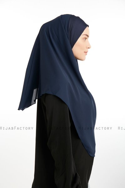 Bengi - Navy Blau Micro Krep Turban Hijab