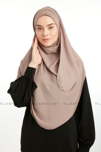 Bengi - Dunkeltaupe Micro Krep Turban Hijab