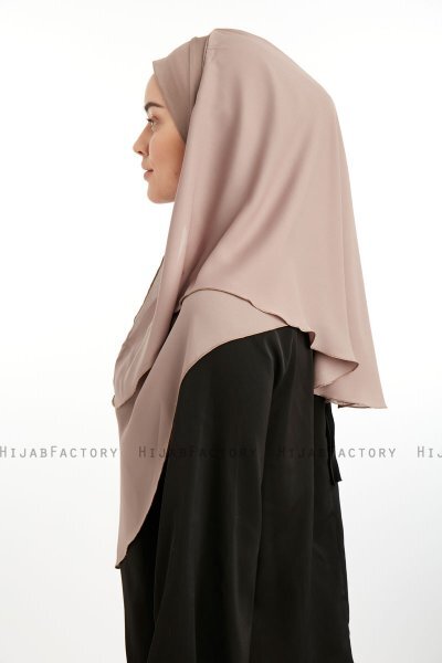 Bengi - Dunkeltaupe Micro Krep Turban Hijab