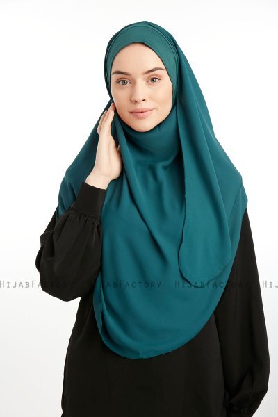 Bengi - Dunkelgrün Micro Krep Turban Hijab